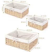 Cesta De Almacenamiento Tejida a Mano Con Tapa Organizador De Ropa Y Lavandería Caja De Cosméticos Para Juguetes Y Toallas - details 1