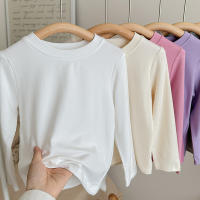 Camiseta De Algodón Para Niños Y Niñas Con Manga Larga En 9 Colores Estilo Casual Solido Base Coat Ropa De Ocio Unisex - details 13