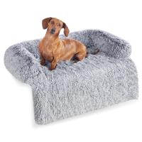Cama para Perros de Tela de Felpa con Funda Protectora para Sofá, Alfombrilla para Perros Grandes, 95x85x16 cm, Color Gris o Rosa - details 0