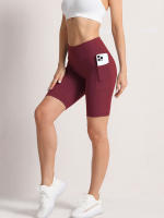 Shorts De Cintura Alta 2XXL Para Mujer En 16 Colores Estilo Fitness Con Bolsillos Y Compresión Ropa Deportiva Casual De Verano Nylon - details 20
