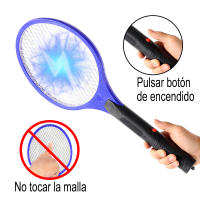 Raqueta Eléctrica Mata Moscas y Mosquitos - Inalámbrica, Gran Potencia, Recargable Mediante el Enchufe Incorporado en el Mango - Todo Tipo de Insectos - para Exterior e Interior | Marca RevolutionLine - details 0