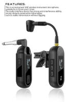 Sistema De Micrófono Para Saxofón Sin Cables Con Clip Instrumento De Transmisión De 100 Pies Recargable M-03 De NILUNWEI - details 2