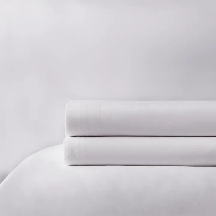 Juego Sábanas HOTEL: bajera (sin gomas), funda nórdica, 2 fundas de almohada, 150 hilos, blanco, hotel, alta calidad textil y resistente al lavado - 1
