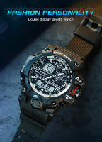 Reloj Deportivo De Moda SANDA 3133 Para Hombres Resistente Al Choque Y Al Agua 50M Reloj De Pulsera Cuarzo Militar Digital Con Pantalla LED Y Chronógrafo - details 2