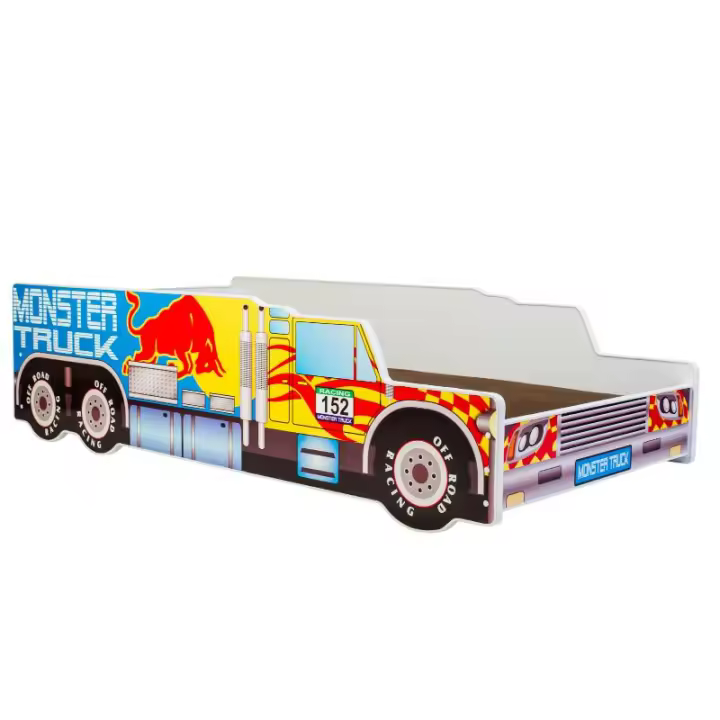 Cama de criança com colchão e estrado incluídos 140 x 70 Kobi Monster Truck - 1