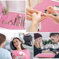 20pcs Puntas De Uñas Impermeables Rosa Papel De Toalla Para Mesa De Manicura Desechable Plegable Para Práctica Y Salon - details 5