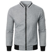 Sudadera Casual Para Hombre Con Cierre De Cremallera Y Collarín De Stand Waffle Para Otoño E Invierno Material Poliéster - details 0