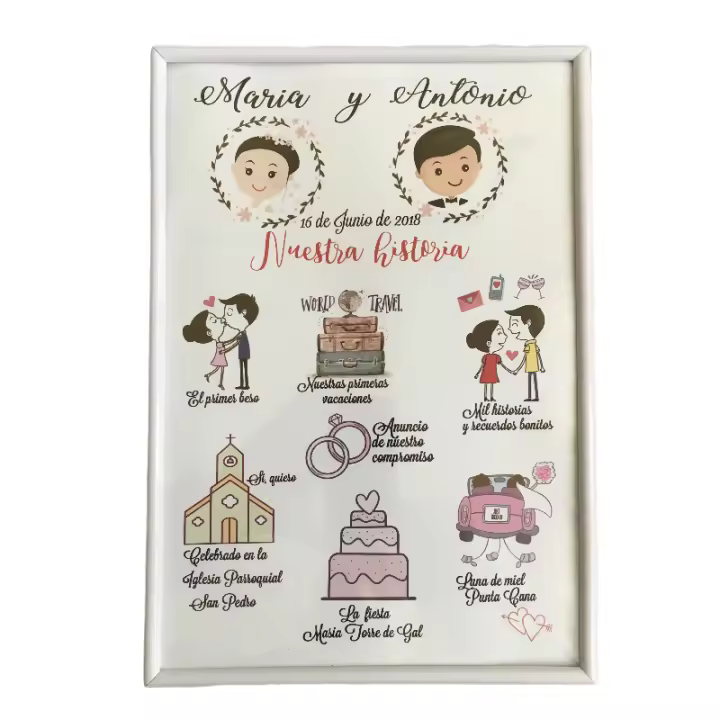 Cuadro regalo boda novios decoración 20x30 cm, Decomac - 1