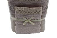 Juego de Toallas de Lujo con Puntilla de Crochet Beige - 100% Algodón Portugués, 500 g/m² - Set de 3 Toallas Absorbentes y Elegantes para Decorar tu Baño - Marca: Mommata - details 4