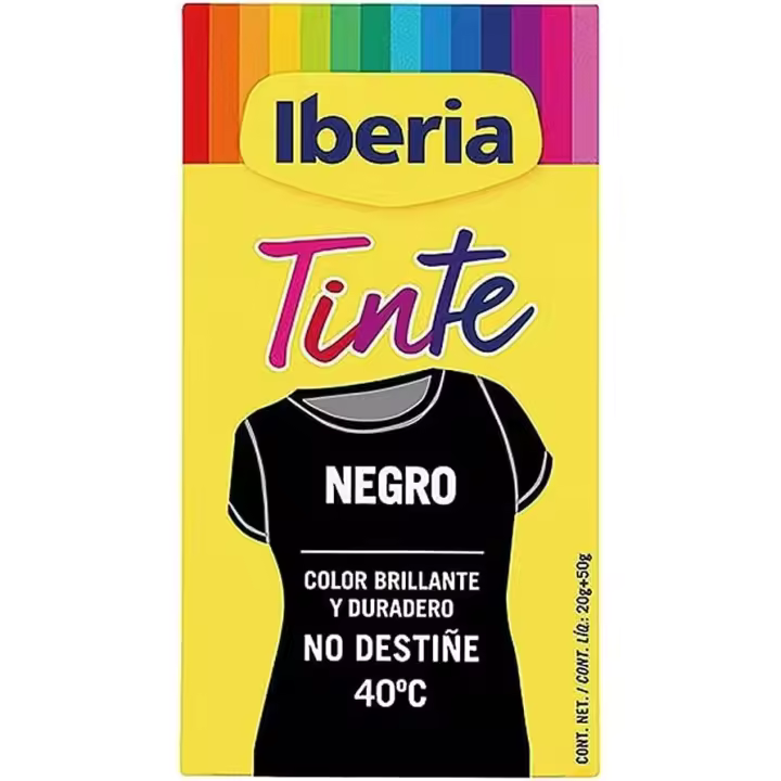 Iberia - Tinte Negro para Ropa - Fácil y Práctico - Máxima Fijación del Color - 1