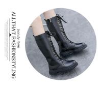 Botas De Niñas Largas En Negro Moda Otoño Invierno Bota De Motocicleta Clásica De Goma Alta Botas De Princesa Con Cierre De Cremallera - details 6