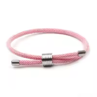 Pulsera De Hilo Simple Con Hebilla De Acero Inoxidable Amuleto Rojo Y Negro No Desvanecido Para Amigos Pulsera De Suerte - details 6