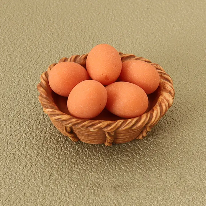 Cesta De Huevo Miniatura Para Muñecas Simulación De Comida Creativa Decoración De Escena De Cocina Juguete De Playa - 1