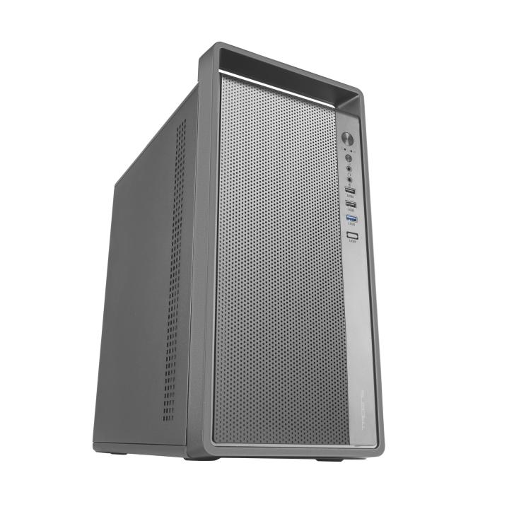 Tacens FORTIS II, Mini Torre PC MicroATX, Malla Frontal Completa Alto Flujo, 1x Ventilador Trasero 120mm FDB Silencioso, Caja Compacta en Acero SPCC Ultra Resistente, Asa de Transporte Integrada, Caja PC Negra