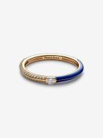 Pandora ME with pavé y Azul-Baño de Oro de 14 K Pandora - Anillo Doble - details 0