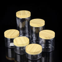 Botella De Almacenamiento Con Cierre De Madera Imitada En Plástico Y Jarra Vacia Transparente Para Viaje - details 0