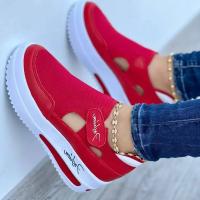 Zapatillas De Tenis Para Mujer En Rojo Y Azul De Marca Diseñadora Calidad Superior Zapatillas Deportivas Casuales Plataforma Con Agujeros En Tela De Malla Para Damas - details 5