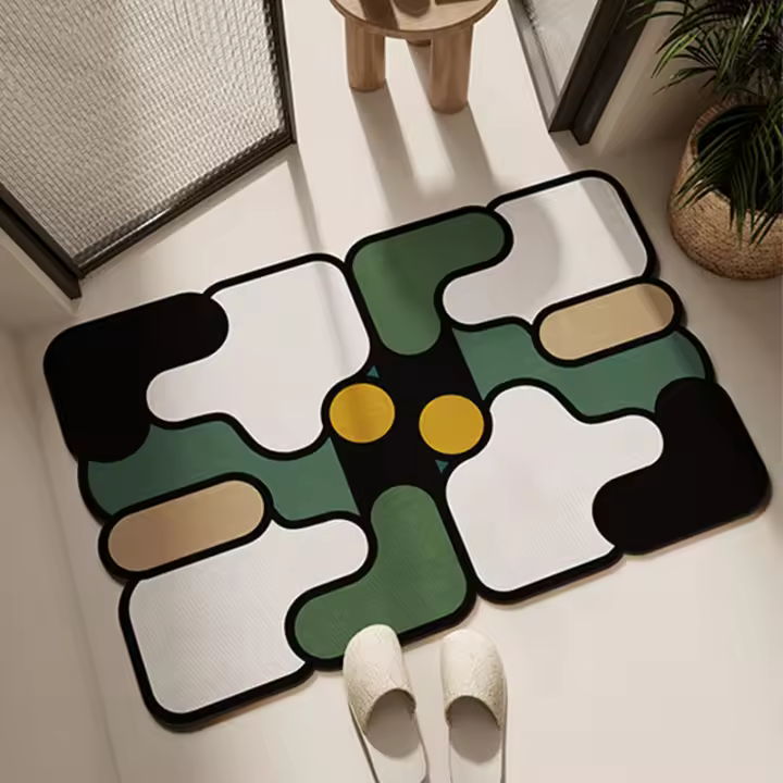 Alfombra De Baño Moderna De Arcilla De Diatomeas Absorbente Y Secado Rápido Antideslizante Para Puerta Cocina Hogar Y Hotel - 1