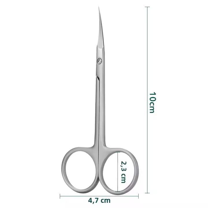 Tijeras De Cutícula De Acero Inoxidable Para Uso Doméstico Herramientas De Manicura Y Cejas Curvadas Finas Para Cuidado De Las Pestañas Y Uñas - 1