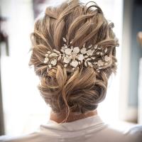 Peine De Boda Para Mujer Con Flor De Cristal Perla Y Hoja Diadema De Cabello Accesorios De Joyería Para Fiesta Y Novia - details 6