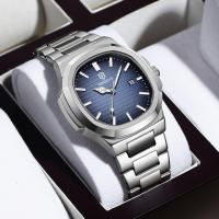 Reloj De Pulsera Cuarzo Lujo QINGXIYA Para Hombre Resistente Al Agua Con Fecha Y Manos Luminosas Acero Inoxidable Cuadrado - details 2