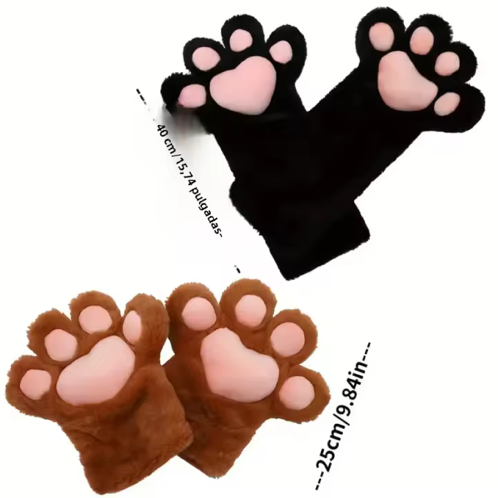 Guantes De Peluche Anime Cosplay Paws Para Adultos Y Niños Mitones De Mano De Animal Invierno Accesorios Para Fiestas De Disfraz - 1