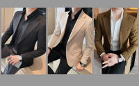 Chaqueta De Traje Para Hombre Estilo Elegante Monabroca Calidad Superior Casual Formal Color Sólido Ajustada 2024 - details 1