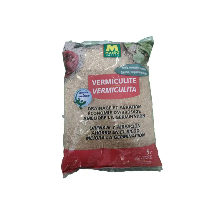 Vermiculita 5L  para siembra, trasplante y esquejes que favorece el drenaje y aireación, ahorro en el riego y mejora la germinación - Massó - 1