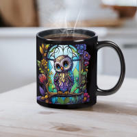 Taza De Cerámica De 11oz Con Diseño De Buho Y Fantasma Para Halloween Para Casa Escuela Oficina Regalo De Fiesta De Casa - details 2