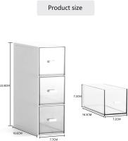organizador cocina, Caja Té con 3 cajones de plástico, Compacto organizador con cajones de plástico, organizador de maquillaje,Mini cajonera para bolsas de té - details 0