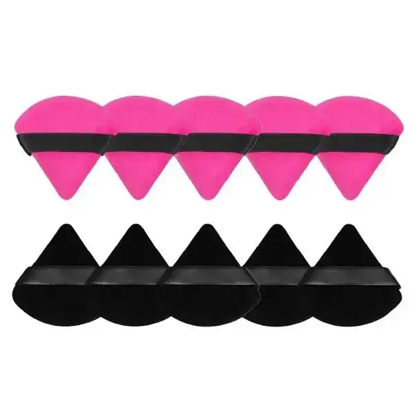 Lotes de 10/12 Puffs Triangulares Uso Seco y Húmedo para Poo y Cosméticos Base de Maquillaje Suave de Felpa - 1