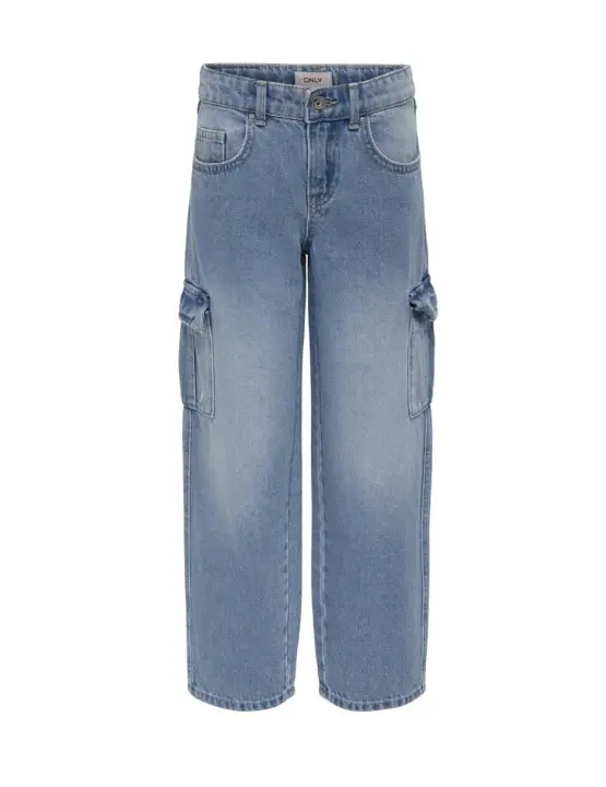 Kids ONLY Pantalón Vaquero Only Kids Cargo Azul para Niña - Ajuste Cómodo - 1