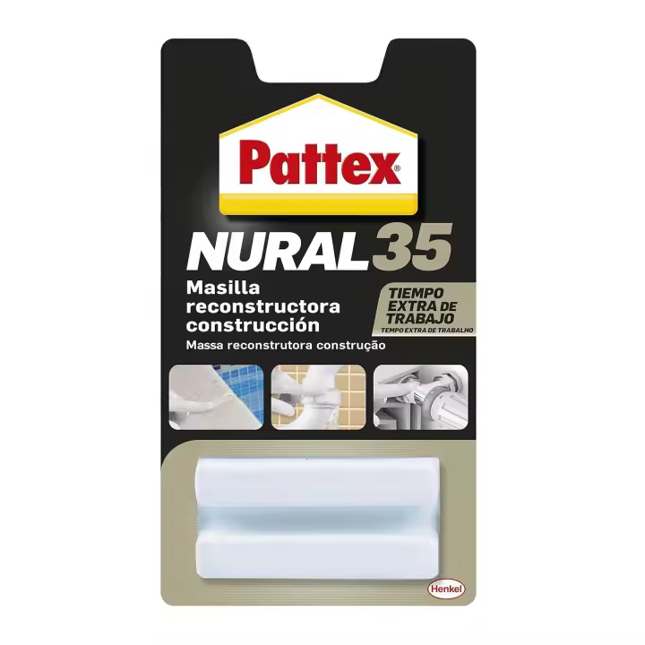 Pattex Masilla Restauración Construcción Acrílica Adhesiva Nural-35: Masilla ideal para restauraciones y reparaciones en construcción con acabados impecables. - 1