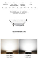 Spot LED De Cocina Impermeable 7W 9W 12W 15W 18W Luz Blanca Cálida Y Fría Redonda Revestimiento De Plástico PP Instalación Recesiva - details 1