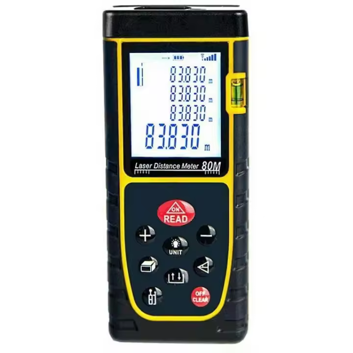 CA Medidor de distancia láser de 40 m, telémetro láser portátil de alta precisión, instrumento de medición infrarrojo para salas de medición, regla electrónica, amarillo - 1