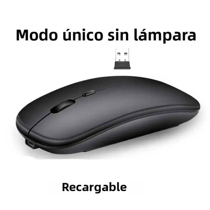 Ratón Inalámbrico Recargable RGB 1600DPI Con Modo Único USB 2.4 GHZ Para Laptop Tablet MacBook Juego Jugadores - 1