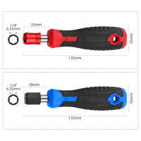 1pc Manija De Destornillador Magnética 1/4'' Hex Adaptador Auto-Desbloqueable Para Bits De Destornillador Herramientas De Llave De Fijación - details 0