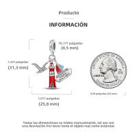 Encanto De Colgante De Árbol De Familia Platinado En Plata Para Pulsera De Bangle Y Collar DIY Regalo Con Doble Vuelo Aéreo - details 170