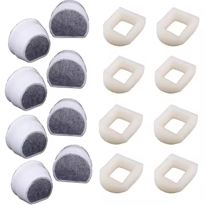 Paquete de 16 prefiltros de espuma y filtro de carbón compatibles con la fuente Petsafe Drinkwell Inox 360 Avalon - 1