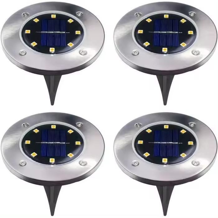 Lámpara de tierra solar 8 luz al aire libre impermeable IP65 LED camino solar impermeable iluminación al aire libre proyecto 4PCS - 1
