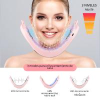 Masajeador Facial EMS Levantador De Pecho V Forma Con Luz Roja Y Azul LED Dispositivo De Reducción De Grasa Vibration Para Cuidado De La Piel - details 1