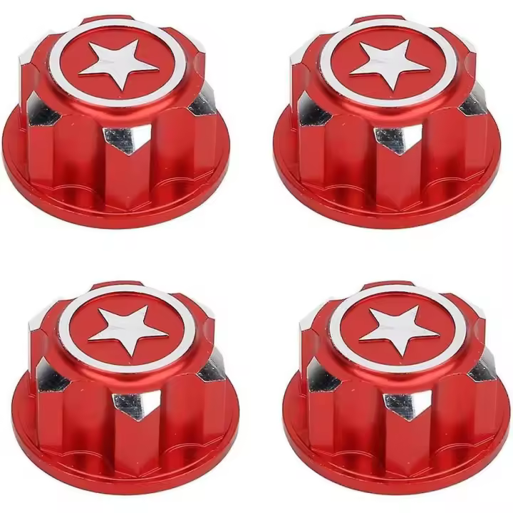 Rc Hex Wheel Nut, 4 piezas Metal 17mm Hex Wheel Mount Nuts Compatible con X-Maxx Summit Traxxas Rc Car (rojo) - 1