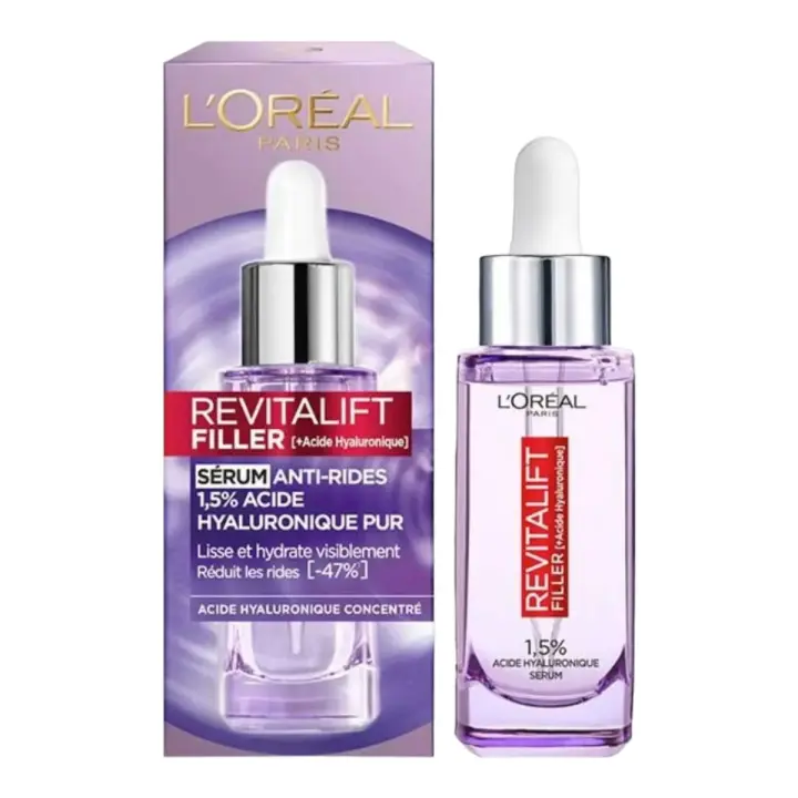 L'ORÈAL PARIS Suero de ácido hialurónico Revitalift Filler [+Ácido hialurónico], 1,5% puro concentrado de ácido hialurónico suero cuentagotas - 1