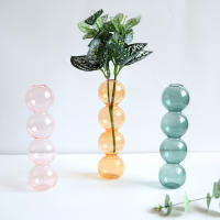 Vaso De Cristal Estilo Japonés Y Nórdico Para Decoración Del Hogar Vaso Sférico Pequeño Con Flecos Creativos Y Borlas Decorativo Para Sala De Estar - details 6