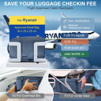 Mochila De Viaje Unisex Para Distancia Corta Avión Ryanair Equipaje De Mano 40x20x25 Con Compartment Para Laptop Mochila Escolar De Lona Nylon - details 1