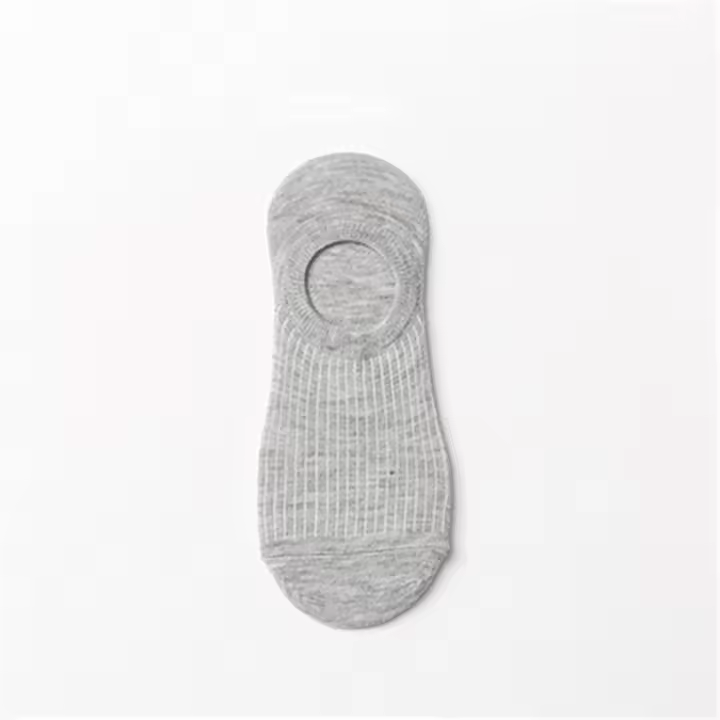 Calcetines Cortos Transpirables Para Mujer Color Sólido Con Banda Estampada Japonesa Y Antideslizante De Silicona Calcetines Invisibles De Algodón - 1
