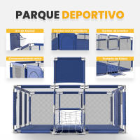 Parque Infantil Bebe + Pelota de Fútbol y Baloncesto - Corralito Plegable 180 x 120 x 60cm - Parque de Juegos Con Malla Transpirable - Centro de Actividades Gimnasio Cuna - details 7