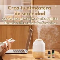 Difusor de Aceites Esenciales de Cerámica y Madera Real | Decoración | Vibración Ultrasónica, Apagado Automático, Múltiples Colores LED, Humidificador de Aire 130 Ml | - details 1