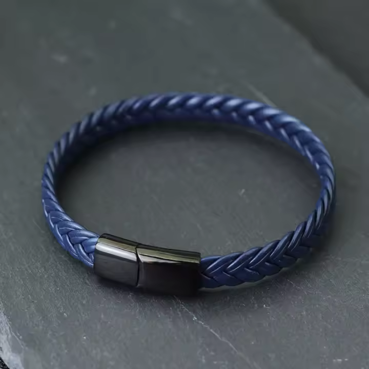 Nuevo Pulsera De Cuero Para Hombre Con Acero Inoxidable Sin Desvanecimiento Pulsera De Surf Cable Regalo Para Marido Bijoux Homme Joias - 1