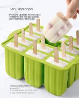 Molde De Helado De Silicona Mini Con Palitos De Madera Para Verano Herramientas De Helados Eco-amigables Y Personalizables - details 10